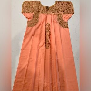 NWT Gold Embroidered Mexican Boutique Dress